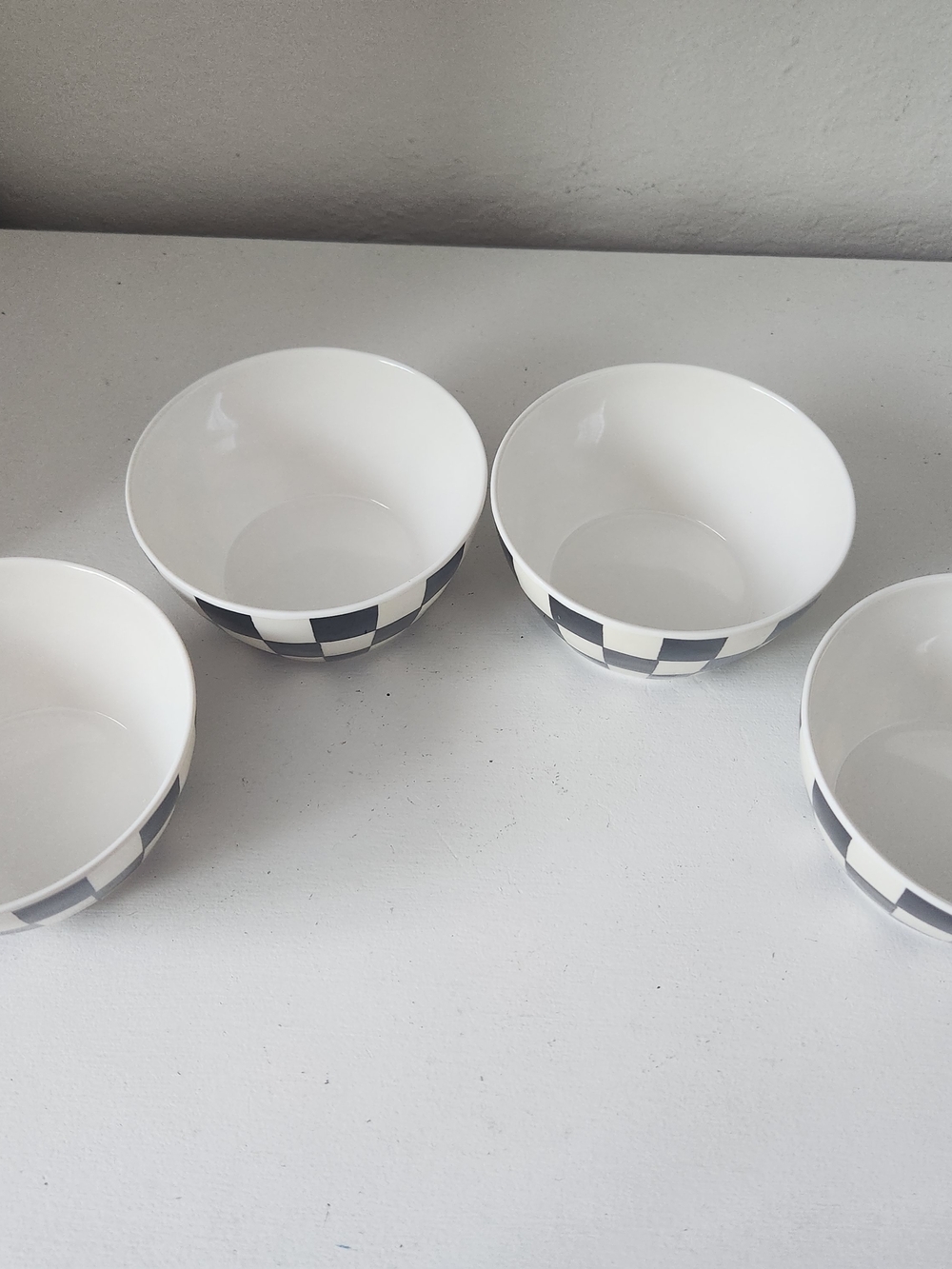 Bella Lux Black and White Checker Melamine Dip Bowls - Set of 4 - Picture 7 of 8